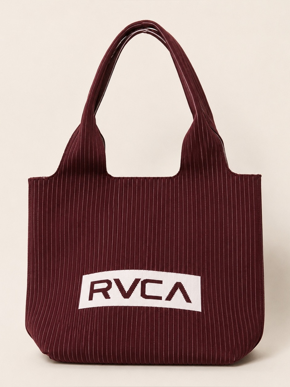 RVCA Ribbed Nylon Shopper Tote – Burgundy Textured Carryall